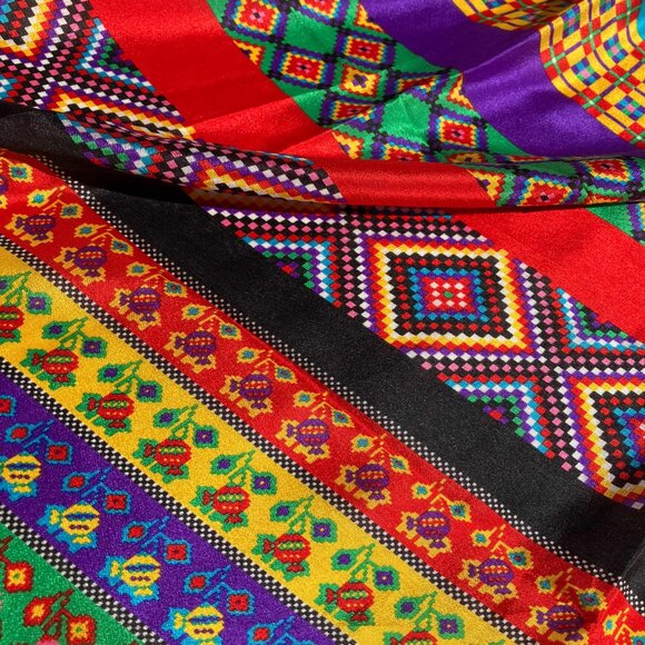 Lot of 4 Scarfs Set Multicolor Kenzo Yves Saint Laurent & Valentino Silk 35" - Picture 13 of 16